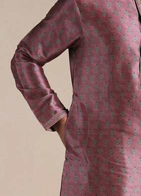 Purple Printed Kurta Pajama image number 2